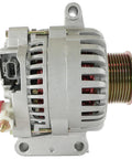 Side view of a 12V 110A Alternator Replacement For Ford E Series E-150 E-250 Excursion And F-250 Super Duty 2003-2008 With Internal Regulator