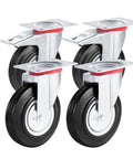 Heavy Duty Caster Wheels 4 Pack With 360 Degree Swivel And Foot Brake Lock Smooth Rolling Workhorse Furniture Wheels
