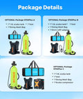 S700 Plus Mini Scuba Tank 1.9L with vest, mesh bag, refill adapter, and compressor options for diving and backup air source.