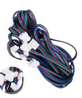 Professional Grade Five Pack Xh2 54 Four Pin Motor Extension Leads For Extruders And Servo Motors At Two Meters, colorful wiring.
