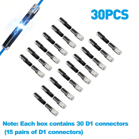30 Pack Single Wire Plug In Connectors For 18 To 22 Gauge Wire Great For LED Strips And Small Gauge DIY Projects