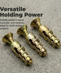 Pro Grade Heavy Duty Door Hinge Repair Kit with 6x14mm short expansion screws on textured surface