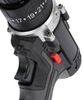 Close-up of Heavy Duty Brushless Cordless Drill And Driver Workhorse Combo, showcasing trigger and torque settings.