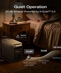 Quiet operation of Expandable 2048Wh LiFePO4 Expansion Battery for Delta 3 Max Plus and Delta 3 Ultra Plus in bedroom