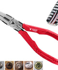7 Point 5 Inch Stripped Screw Extractor Needle Nose Pliers Made In Japan For Auto Techs And Electricians with red handles