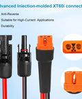 10 AWG Solar To XT60i Extension Cable 25ft Beefed Up Heavy Duty Wire For Portable Power Stations Connectors Detail