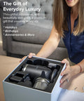 Rechargeable Self Heating Coffee Mug With Adjustable Temperature Control And Charging Base 16 Oz in gift box being unboxed.