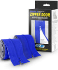 Cloth Zipper Door For Quick Access Through Poly Sheeting With Peel And Stick Dust Barrier Self Adhesive Backing And Air Tight Seal Twin Pack Indoor Outdoor Use From Minus Twenty To One Hundred Fifty Degrees 84 By 3 Inches, showing twin pack rolls with packaging