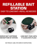 Person demonstrating how to refill Child And Dog Resistant Mouse Bait Station With Clear View Lid For Easy Monitoring Weatherproof Refillable Pest Trap For Indoor Outdoor Use Includes 16 Bait Blocks by loading bait cartridge