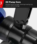 Close-up of oil pump core in Portable Manual Hydraulic Hole Punch Kit With Six Die Set For Metal Sheets, showcasing plunger mechanism.