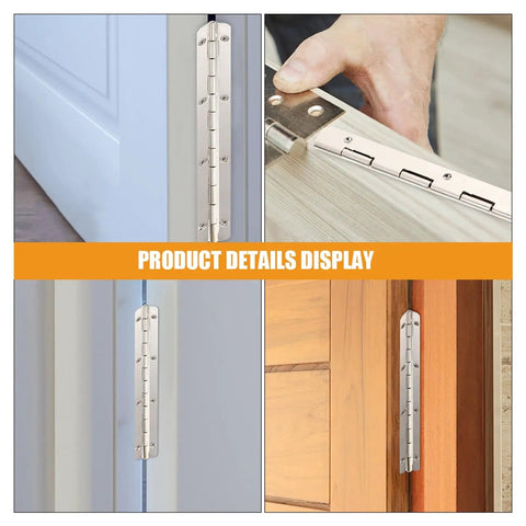 Two Pack Heavy Duty Folding Piano Hinges Long Metal For Wooden Boxes Cabinets Jewelry Storage Smooth Silent Operation Durable Upgrade