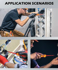 Electricians using 1000V Insulated Electrician Screwdriver Set With Pro Grade Magnetic Tips in various electrical tasks.