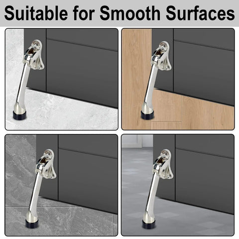 Six Pack Heavy Duty Rubber Door Stopper Tips Replacement Kit For Drop Down Doors installed on various surfaces