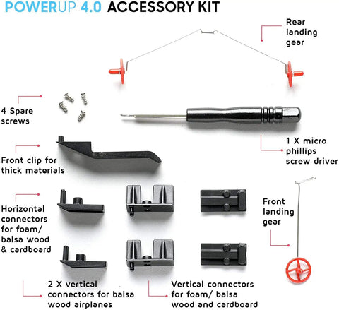 4.0 Accessory Kit For Smartphone Controlled Paper Airplanes - Landing Gear For Takeoff And Landing, Universal Connector For Almost Any Material Or Design, Lets You Personalize Your Aerial Creations