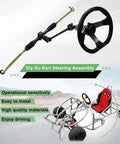 Go Kart Steering Kit With 390Mm Shaft 440Mm Rack And Pinion 270Mm Steering Wheel for buggy quad go karts and UTVs