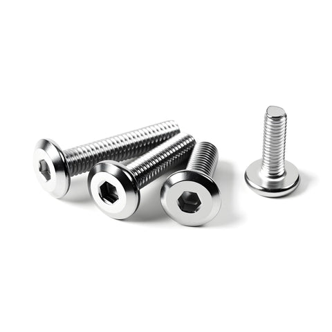 Front view: flat-head hex socket cap screws, 1/4-20 x 1 in, 4 pcs, stainless steel bright finish