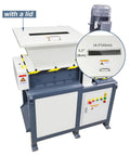 Heavy Duty All In One Industrial Waste Shredder Crusher Beast For Circuit Boards Metal Sheets Plastic Paperboard Cloth Wood And Kitchen Garbage 220V Milling Grinder With 26 Gear Blade System with a lid open showing dimensions.