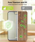 Comparison of pure titanium and PP surfaces on the Two In One Titanium Cutting Board Heavy Duty Dual Sided Kitchen Tool With Pure Titanium And PP Surfaces Food Grade Easy To Clean Large 15 By 10.3 Inch Board For Meat Vegetables And Fruit Prep, highlighting antibacterial features.