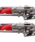 Heavy Duty Adjustable Toggle Clamp Latch With Super Strong Gripping Force Made From Durable Stainless Steel, red handle, for cabinets and boxes.