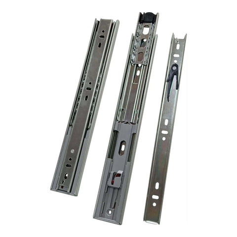 Heavy Duty 12 Inch Drawer Slides With Full Extension Ball Bearing Three Section Glides Rust Proof Zinc Plated Metal Soft Close