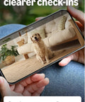 User viewing Tiny 2K Plus Plug In Indoor Security Camera Kit With Night Vision, Crisp Audio, Motion Alerts For Home And Pets, Dual Pack White footage on phone.