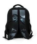 Back view of Dark Storm Castle Crow Printed Unisex Backpack with large capacity and sturdy zipper, ideal for school and travel