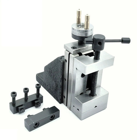 Game Changing Mini Vertical Slide And Tool Post Kit Featuring Dead Nuts Accurate 2 Inch Steel Vice with additional clamps.