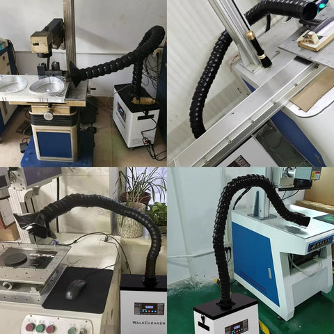 Pro Grade Laser Engraver Smoke Purifier with 4 Stage Filtration Solder Fume Extractor setup with laser cutter.