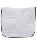 Dressage Saddle Pad And Crocheted Bonnet Set For Horses White And Black Two In One Equestrian Gear With Contoured Poly