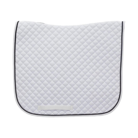 Dressage Saddle Pad And Crocheted Bonnet Set For Horses White And Black Two In One Equestrian Gear With Contoured Poly