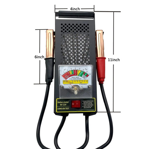 Battery Load Tester For 6V And 12V Vehicles And Marine Gear, Alternator Tester With Voltmeter And Alligator Clips, Checks Battery Health, Starter Current, And Charging System Across Cars, RVs, Motorcycles, ATVs, Boats, 6V-12V handheld unit with clamps