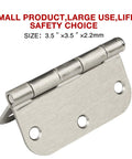 Door hinge, brushed nickel finish, 3.5 in x 3.5 in, satin silver steel, 12-pack
