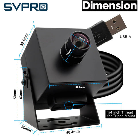 Front view of 48MP USB Camera For Laser Engravers And Raspberry Pi Pro Grade Ultra HD 8000x6000 Mini Lightburn Vision Camera.