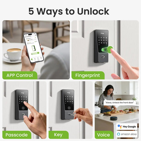 Smart Wifi Door Lock With Five In One Fingerprint Keyless Entry And Easy Peasy Remote App Control For Front Door Security Featuring Real Time Alerts And Custom Guest Codes For Solid Kick Back Home Protection