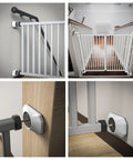 Baby Gate Wall Protector 4 Pack White, Soft Rubber Backing Guards Walls And Doorways From Pet Gates, No Bolts Needed