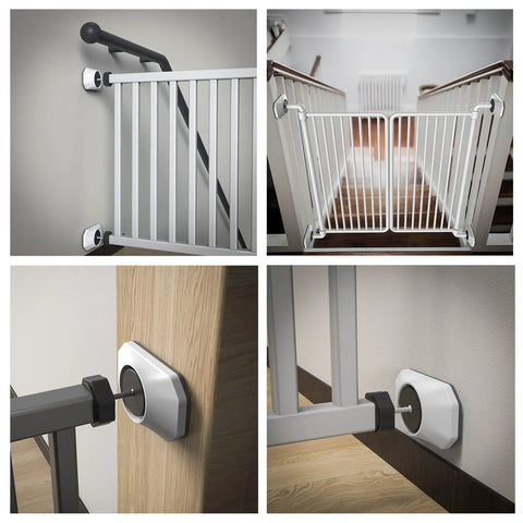 Baby Gate Wall Protector 4 Pack White, Soft Rubber Backing Guards Walls And Doorways From Pet Gates, No Bolts Needed