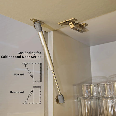 100N soft close cabinet gas struts installed in cabinet