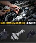 3 Piece Heavy Duty Engine Motor And Transmission Mount Kit With Torque Strut For Hyundai Accent Elantra Veloster seen during installation.