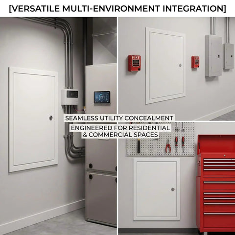 Heavy Duty 14X20 Galvanized Steel Access Panel With Keylock Cover For Drywall Openings And Utility Rooms in modern utility space.