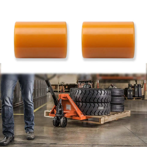 Premium GYUPTRK Load Wheel Kit For Toyota 8HBW23 Electric Pallet Jack Truck showing two durable polyurethane wheels for smooth operation.
