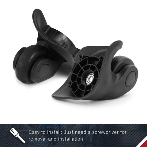 2 Pack Luggage Wheels Replacement For Suitcase Roller Trolley Caster Set Includes Screws Not Universal Check Wheel Shape