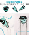 Glass Cleaning Plugs 3pc Silicone Stoppers Set For Reusable Glass Cleaner Accessory No Mess Cleanup Easy Shake Solution Kit