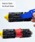 All In One Replacement Parts Kit For Roomba 600 And 500 Series Vacuum Cleaners includes two bristle brushes and cleaning tool.