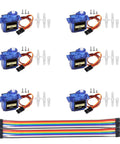 Six Pack SG90 9G Micro Servo Motors Kit For RC Robot Arm Helicopter Airplane Car Boat Control With Cables and Connectors