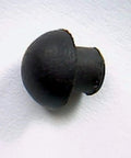 Small Rubber Push In Mushroom Bumper for 3/16 inch openings, 11/32 inch diameter, side view, part of set protecting surfaces from scratches.