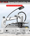 Heavy Hitter 16 Inch Jigsaw With Variable Speed And Led Light showing adjustable speed function and LED light for precision cutting.