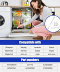 Hella Tough Rock Solid 24 Inch Dishwasher Mounting Kit For Granite And Quartz Countertops Fits Whirlpool Kitchenaid Maytag shown with compatibility details.