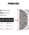 Half Moon Barn Door Handle Hardware Set Red Double Sided Glass Door Pulls dimensions and material specifications