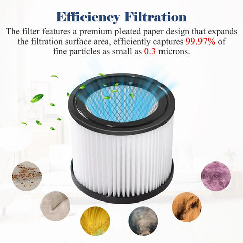 One Pack DXVC4001 Vacuum Filter Replacement for 4 to 5 Gallon Wet Dry Shop Vac Models with efficiency filtration design