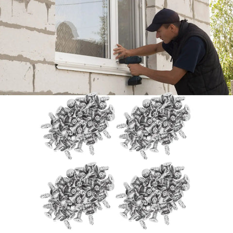 200Pcs 13mm Self Drilling Screws Countersunk Cross Head Stainless Steel Fasteners For Wood And Metal Kit M4.8-16 installation